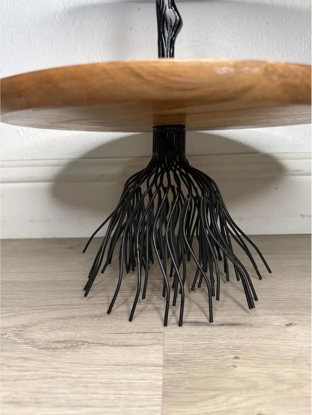 Witch's Broomstick Tiered Tray Viral Halloween‎ Decor Wood Metal Base
